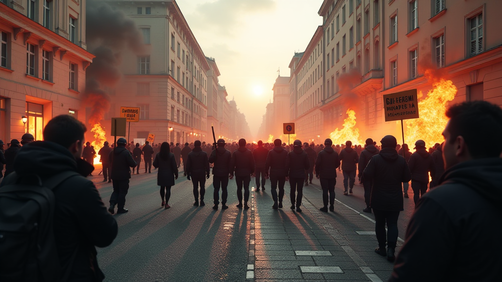flaschenw rfe demonstriert